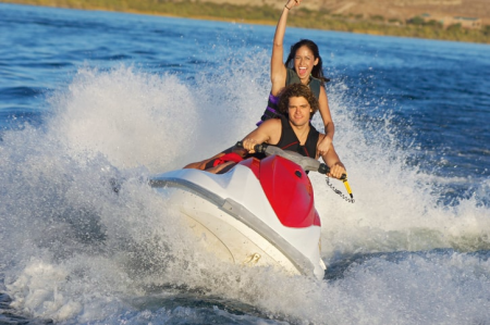 Callville Bay | Couple on a jet ski in water