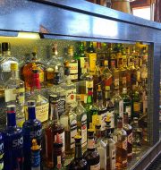 all type of liquor on a shelf