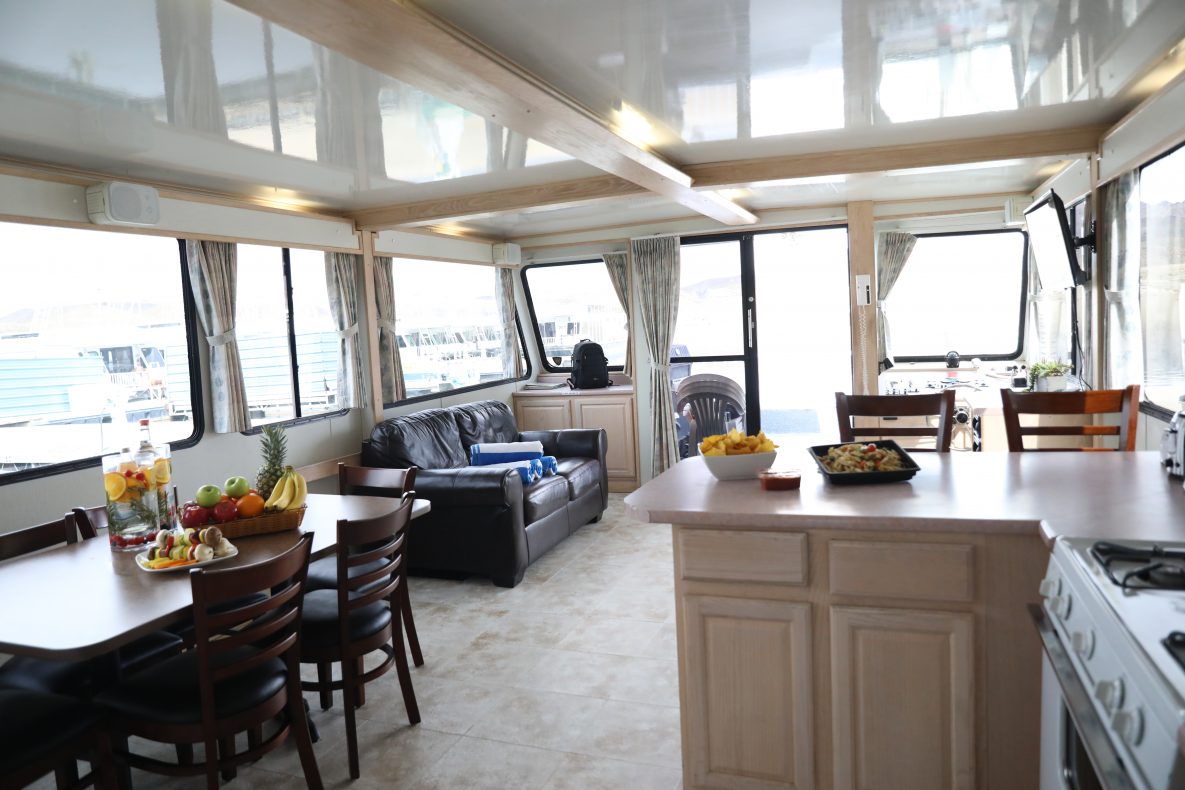inside of a houseboat at Lake Mead