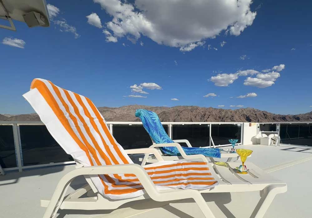 chairs on houseboat deck