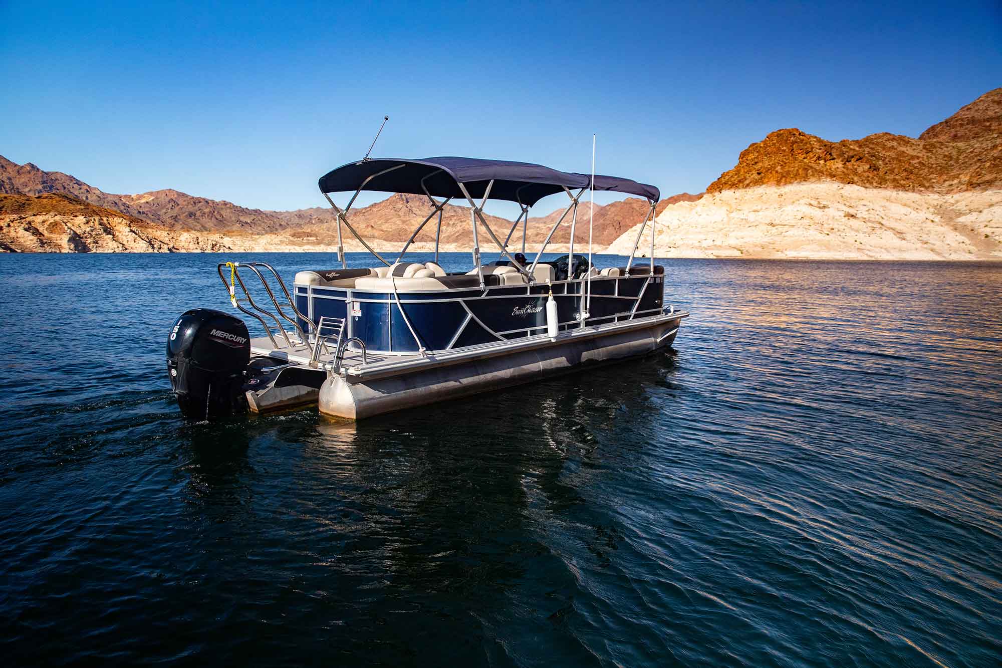 A small boat on the water