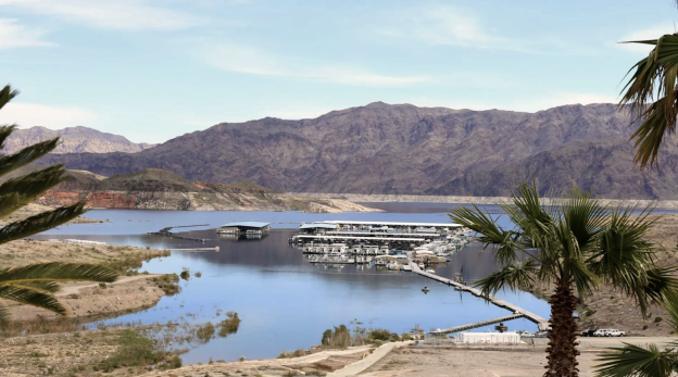 Birdseye view of the Cottonwood Cove Marina